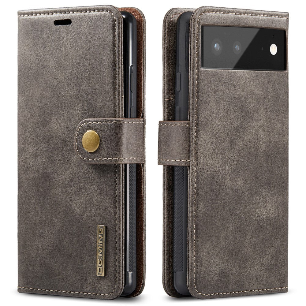 DG.MING Google Pixel 6 2-in-1 Wallet Case - Grey