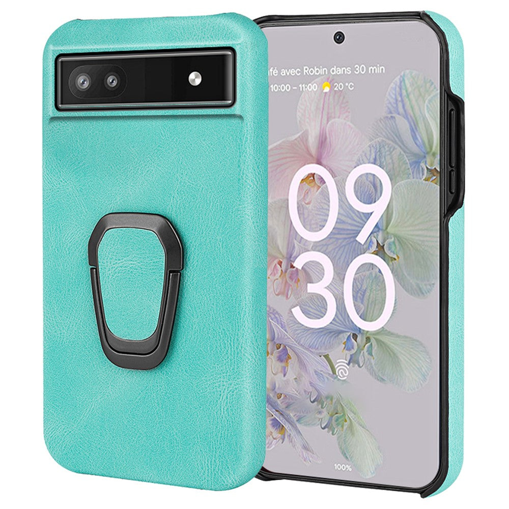 Shockproof leather cover with oval kickstand for Google Pixel 6a - Light Green