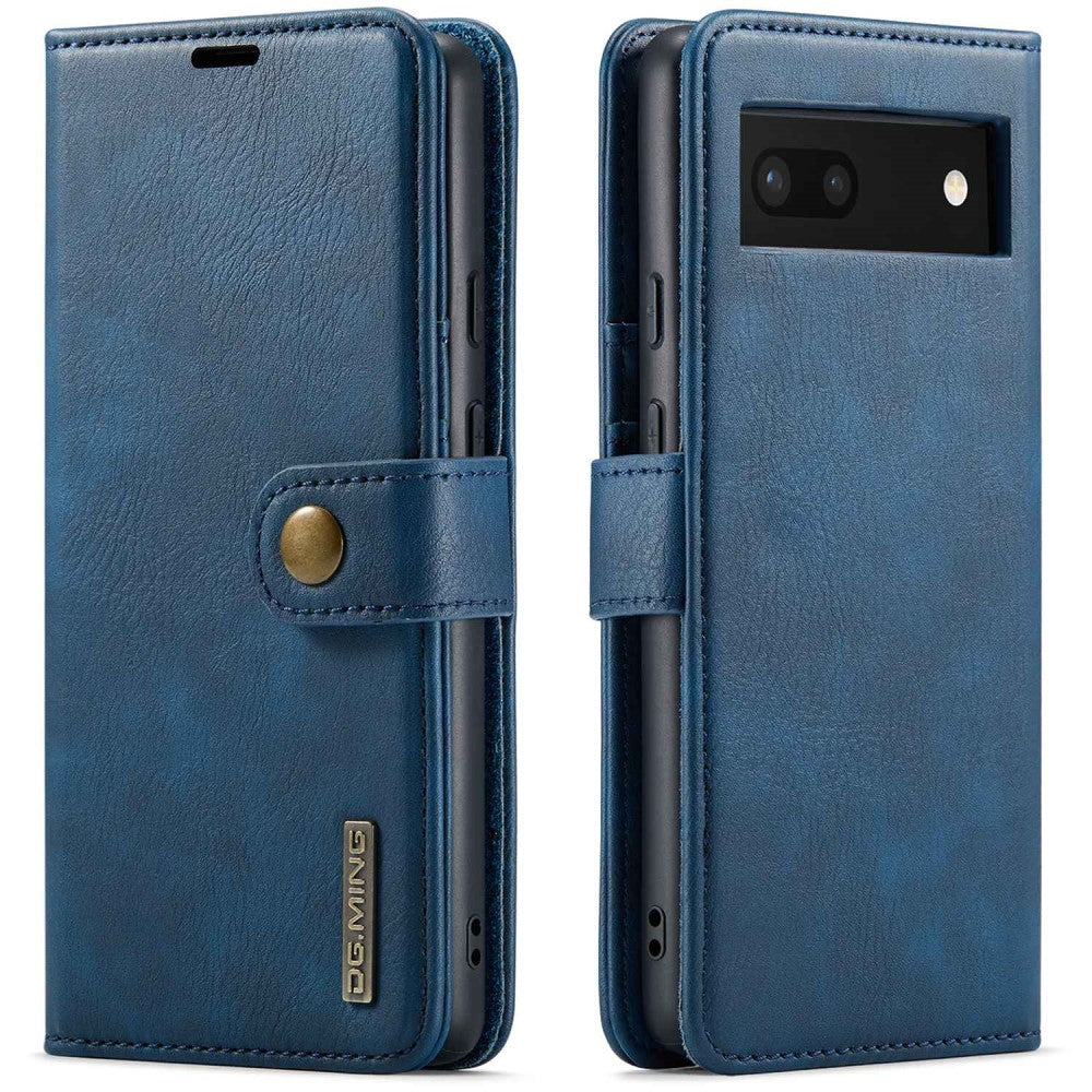 DG.MING Google Pixel 6a 2-in-1 Wallet Case - Blue