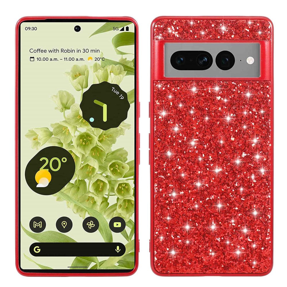 Glitter Google Pixel 7 Pro case - Red