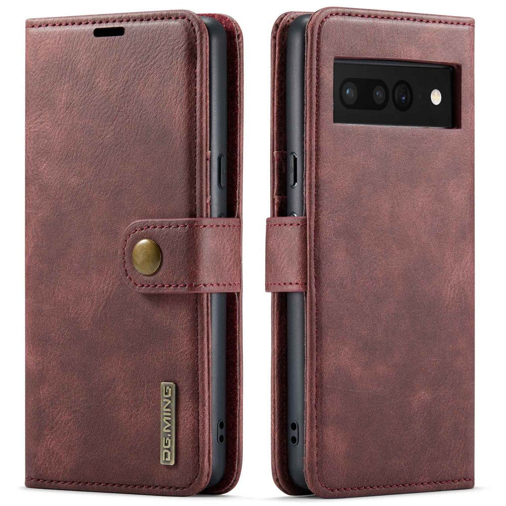 DG.MING Google Pixel 7 Pro 2-in-1 Wallet Case - Red