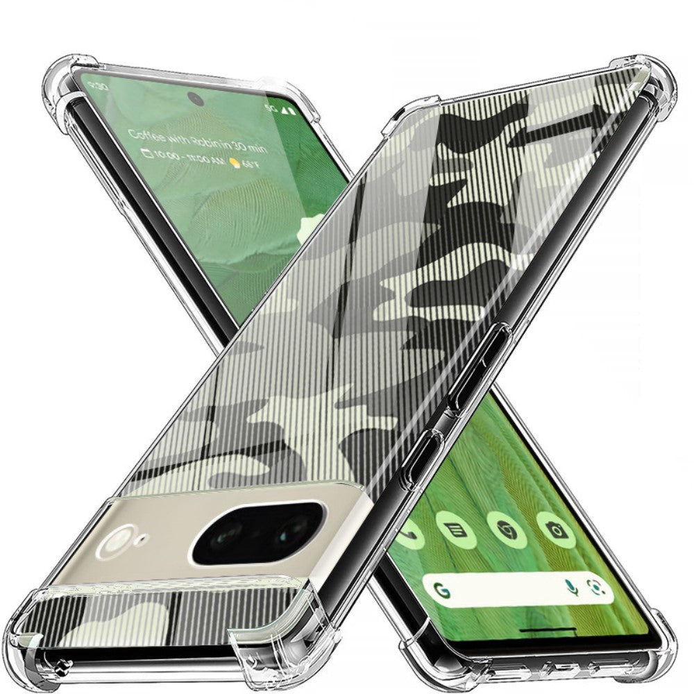 RZANTS semi-transparent cover with a cool print and corner protection for Google Pixel 7