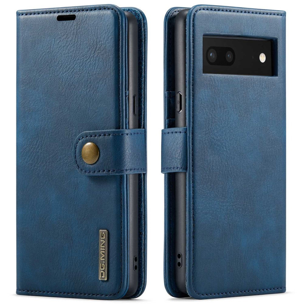 DG.MING Google Pixel 7 2-in-1 Wallet Case - Blue