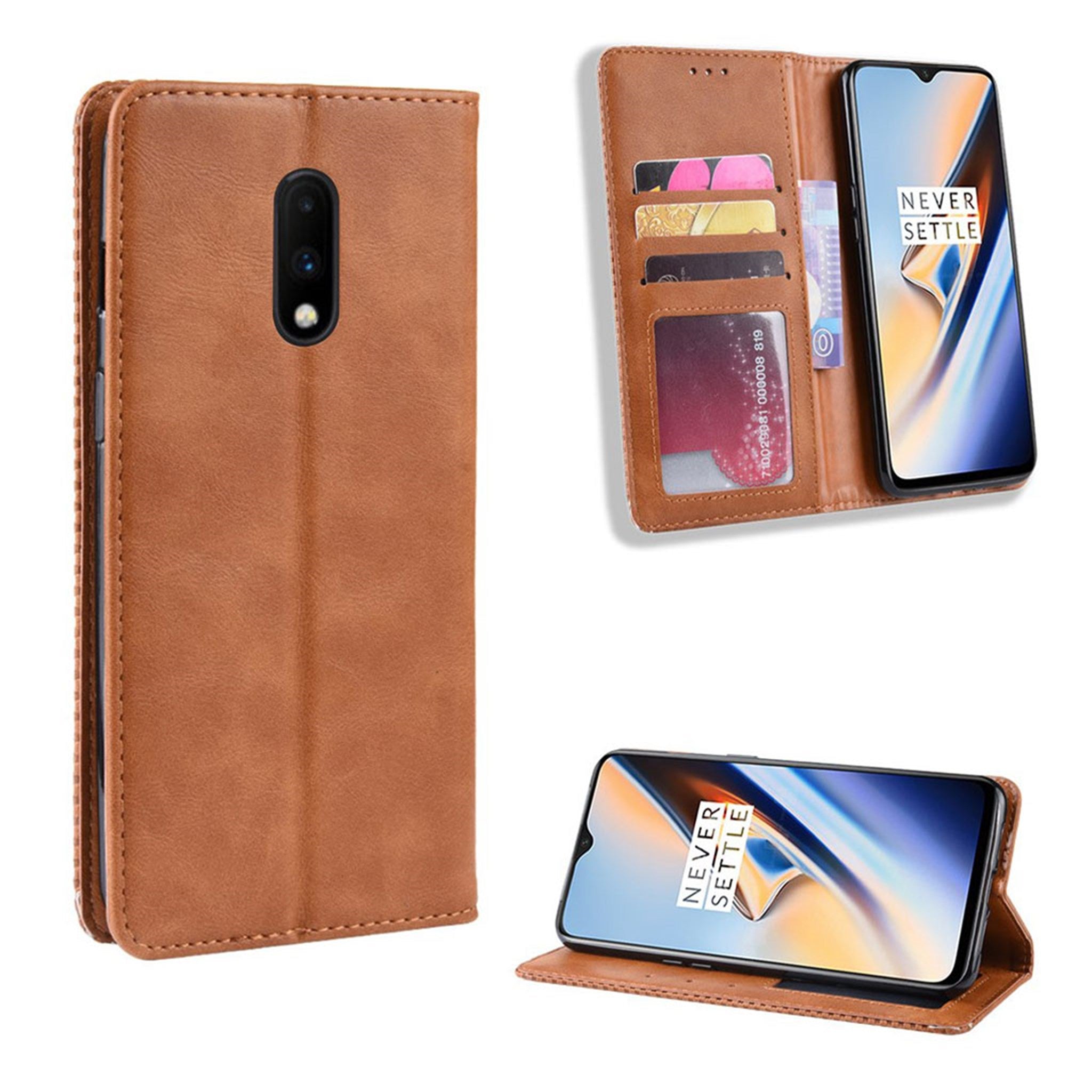 Bofink Vintage OnePlus 7 leather case - Brown