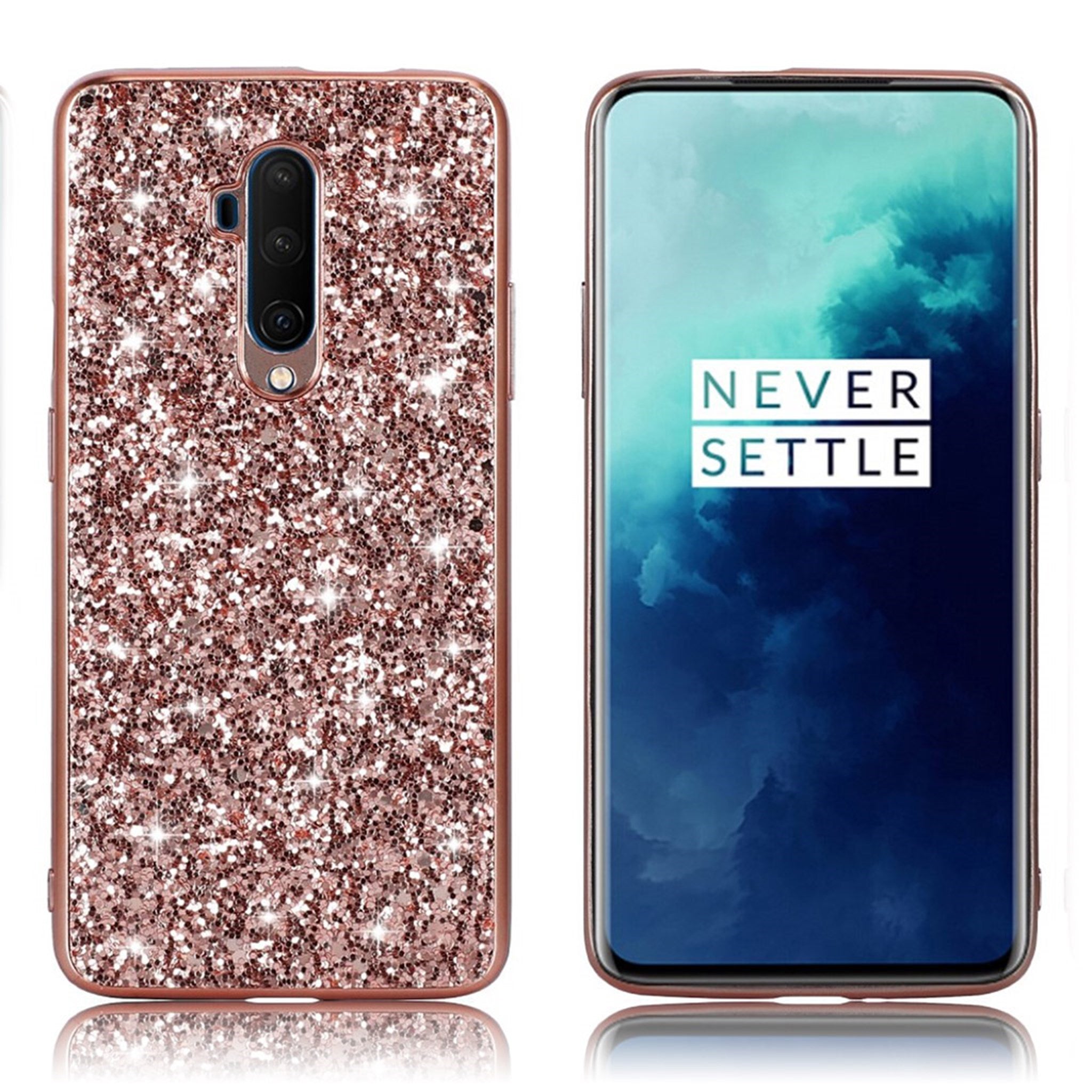 Glitter OnePlus 7T Pro case - Rose Gold