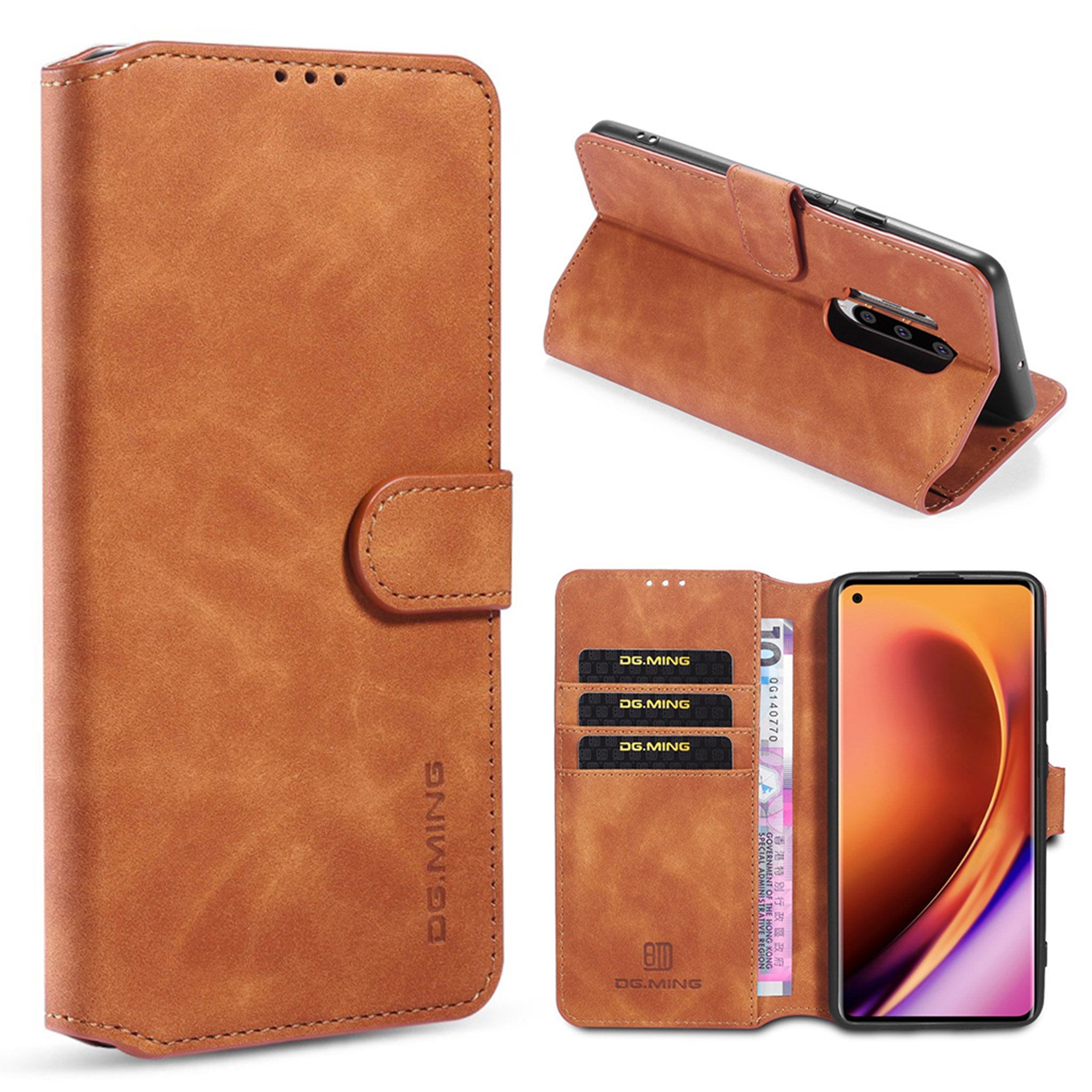 DG.MING OnePlus 8 Pro Retro Case - Brown