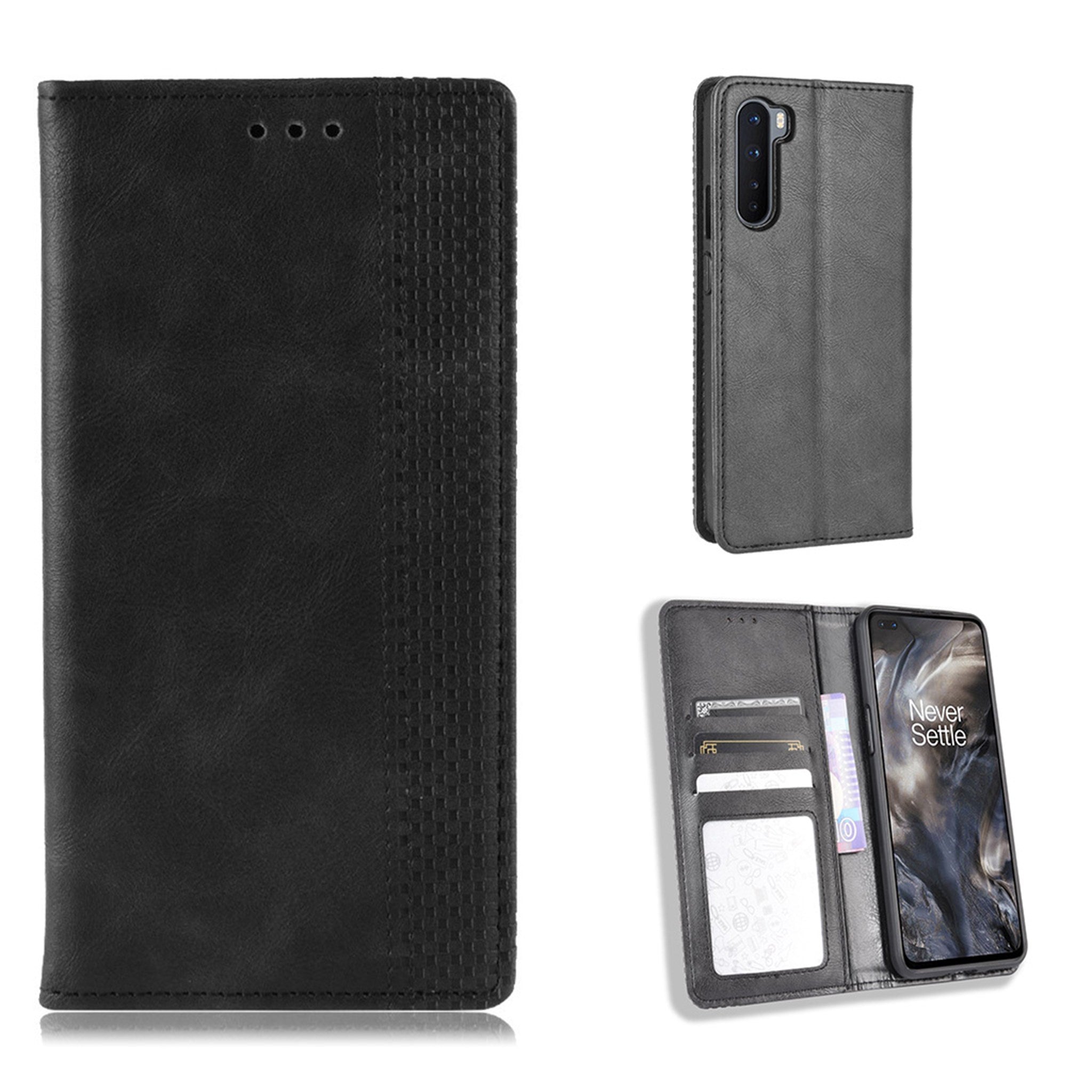 Bofink Vintage OnePlus Nord leather case - Black