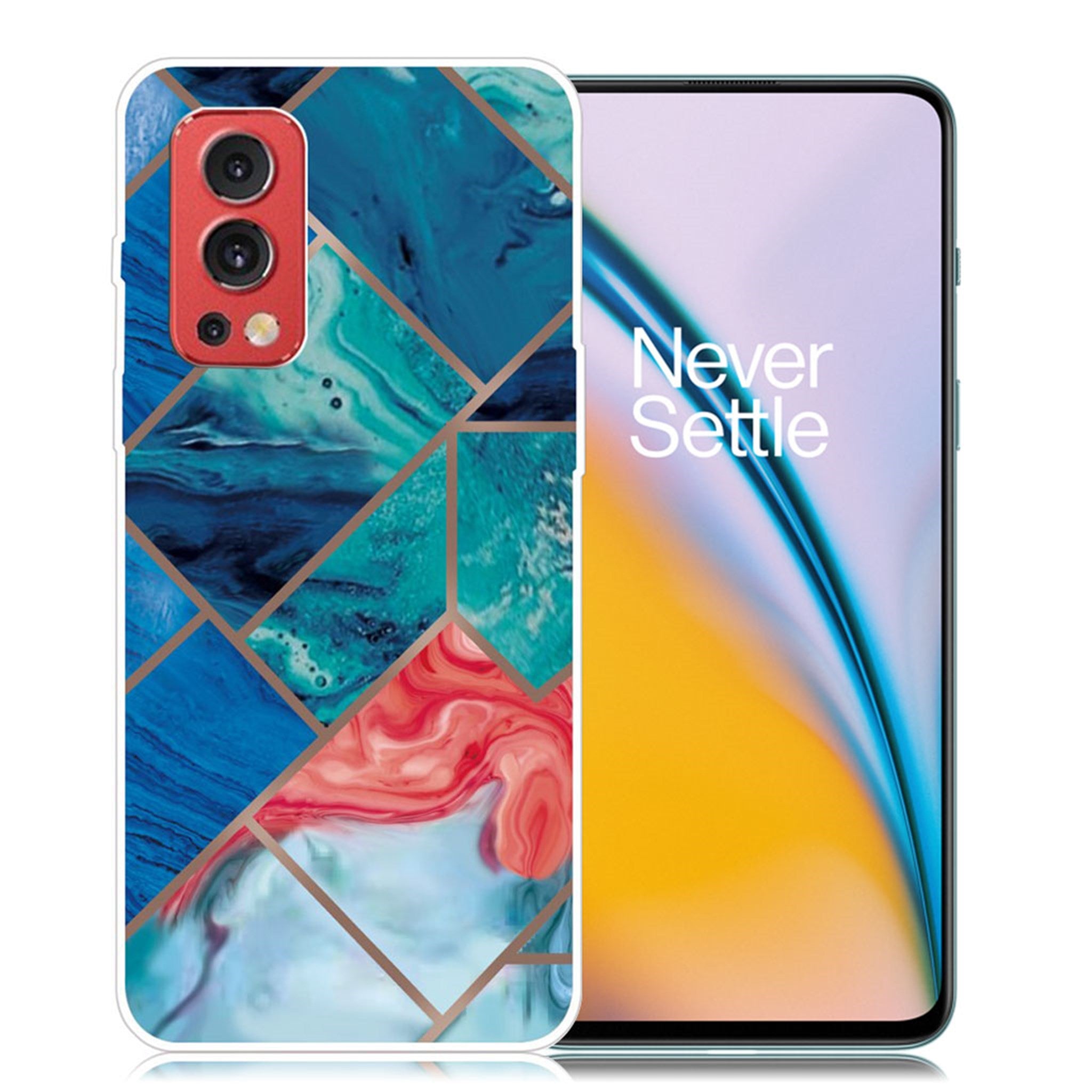 Marble OnePlus Nord 2 5G case - Blue and Orange Marble