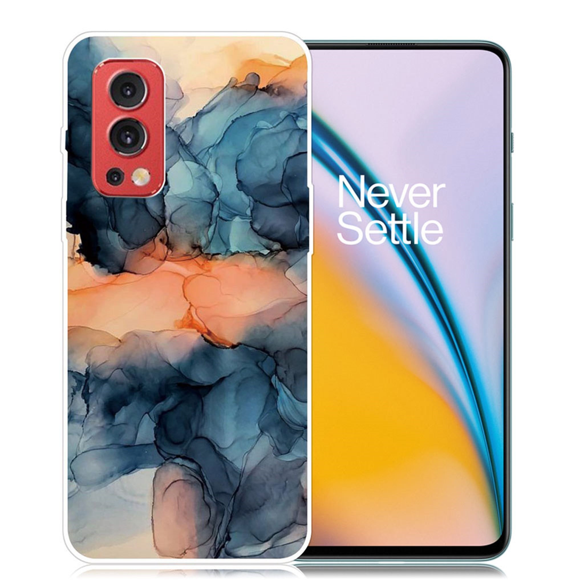 Marble OnePlus Nord 2 5G case - Orange Between the Blues