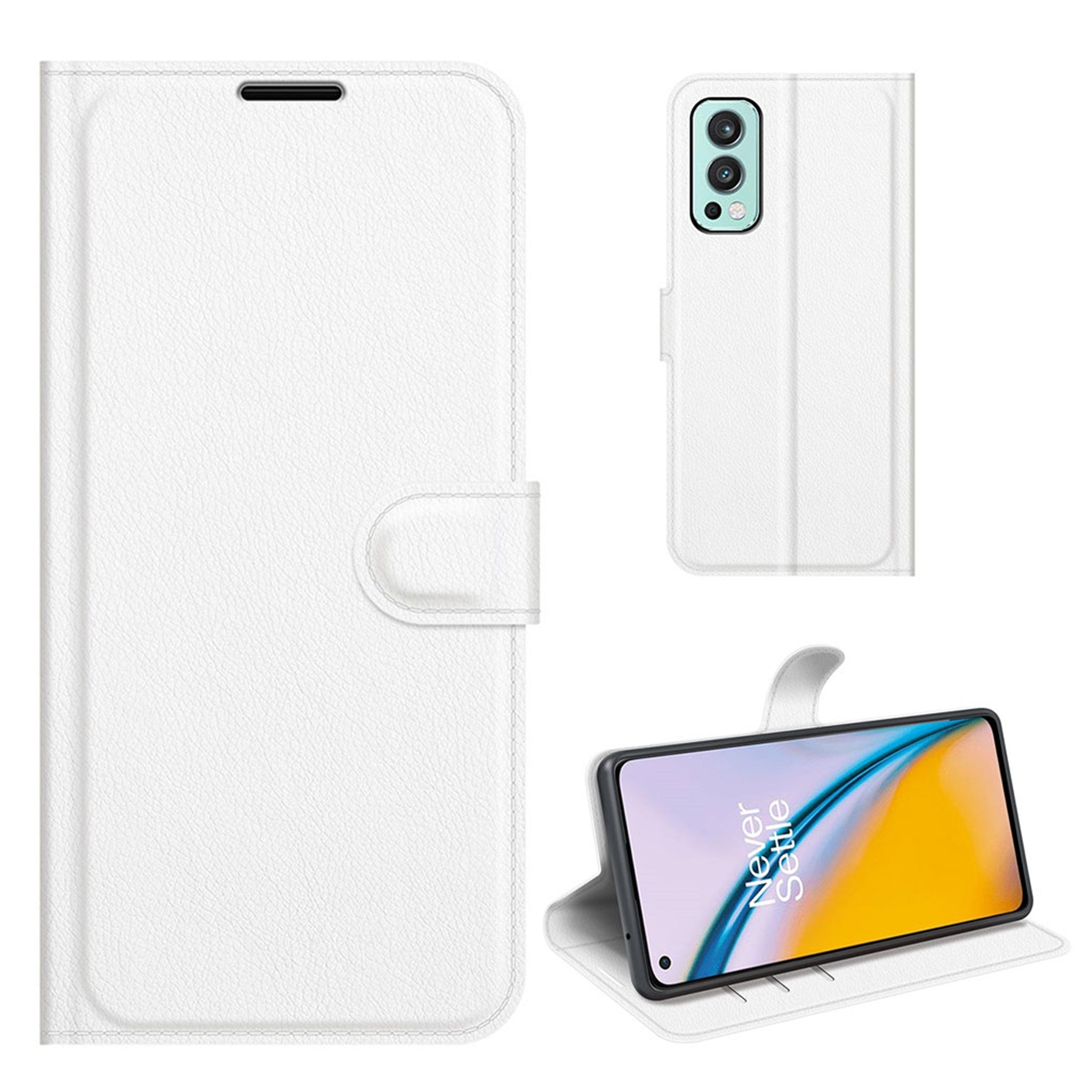 Classic OnePlus Nord 2 5G flip case - White