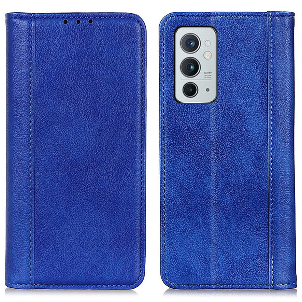Genuine leather case with magnetic closure for OnePlus 9RT 5G - Blue