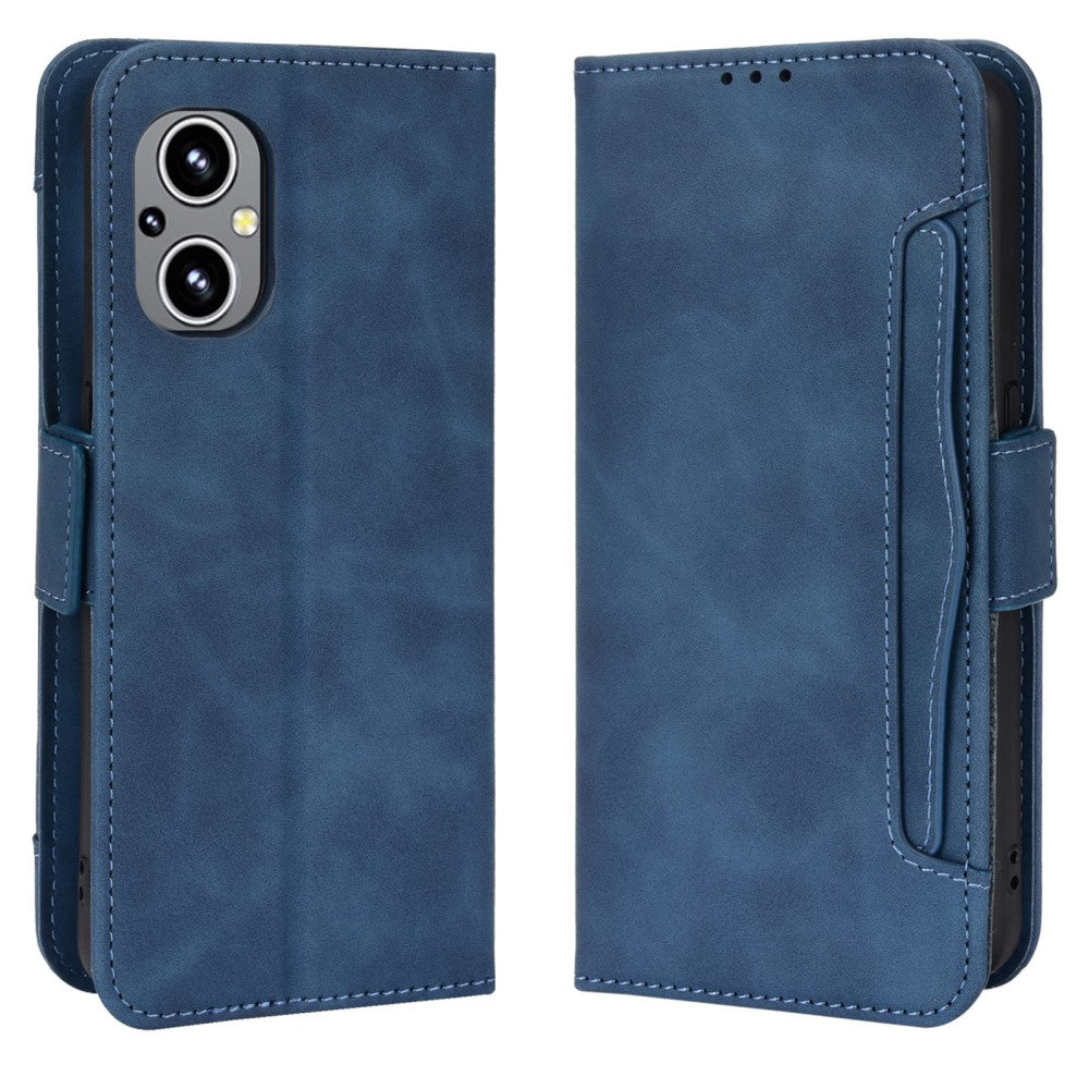 Modern-styled leather wallet case for OnePlus Nord N20 5G - Blue