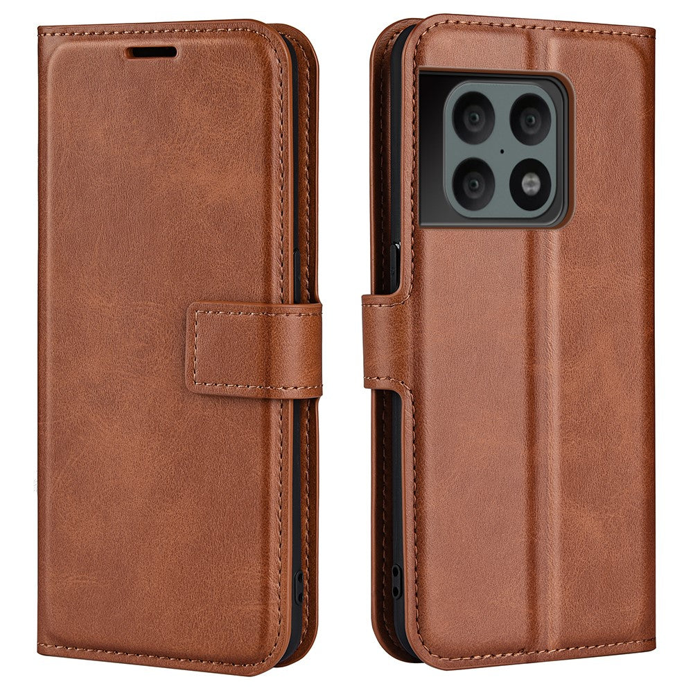 Wallet-style leather case for OnePlus 10 Pro - Light Brown