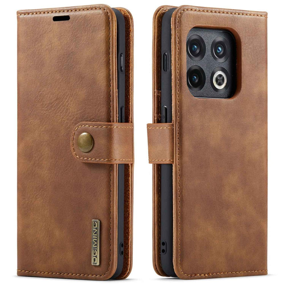 DG.MING OnePlus 10 Pro 2-in-1 Wallet Case - Brown