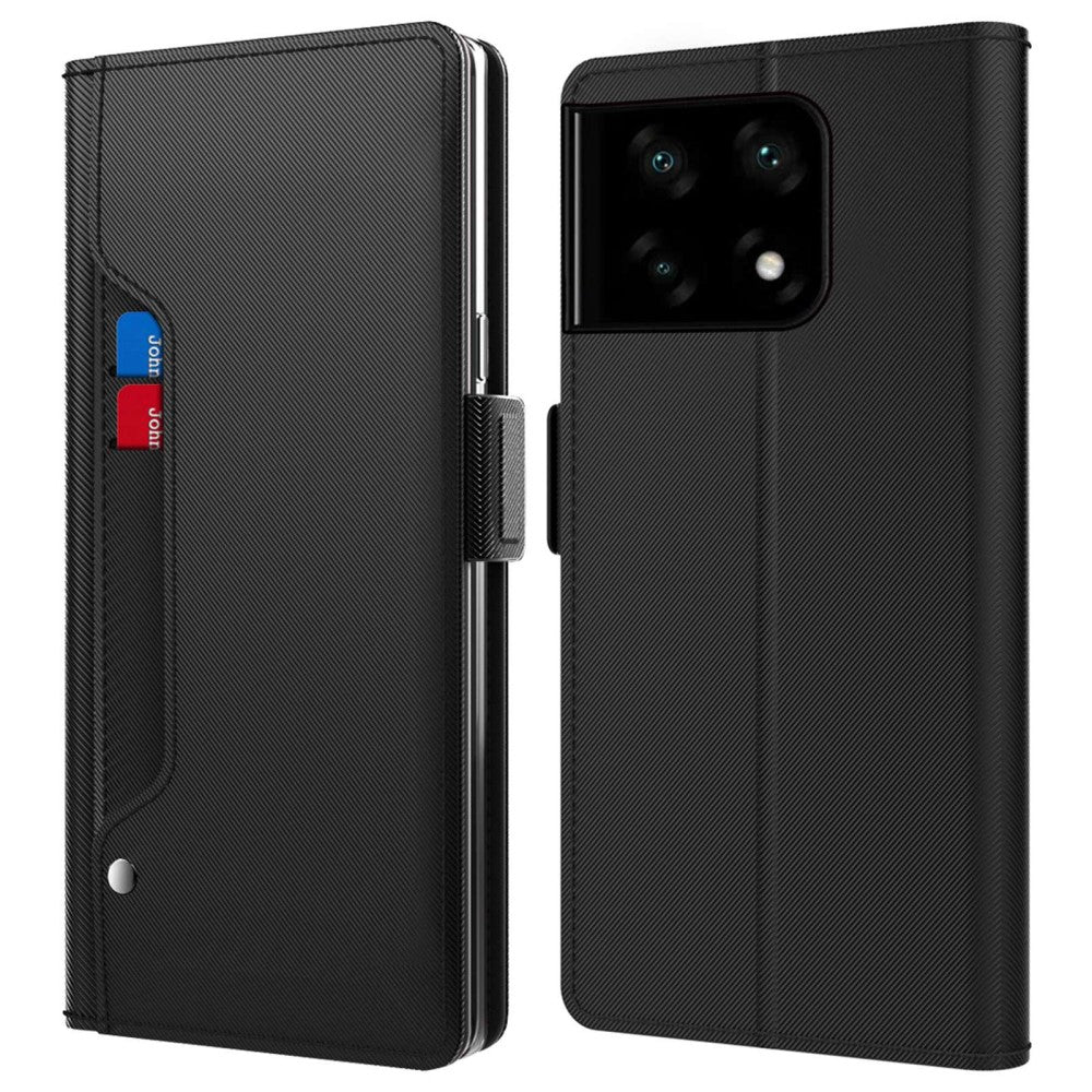 Phone case with make-up mirror and slick design for OnePlus 10 Pro - Black