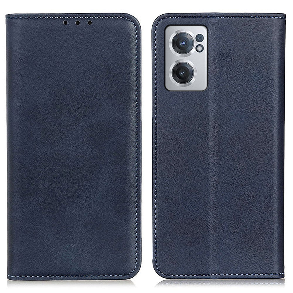 Wallet-style genuine leather flipcase for OnePlus Nord CE 2 5G - Blue