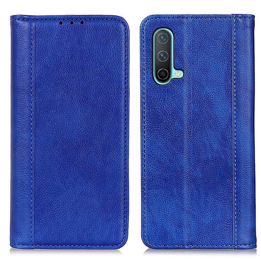 Genuine leather case with magnetic closure for OnePlus Nord CE 2 5G - Blue