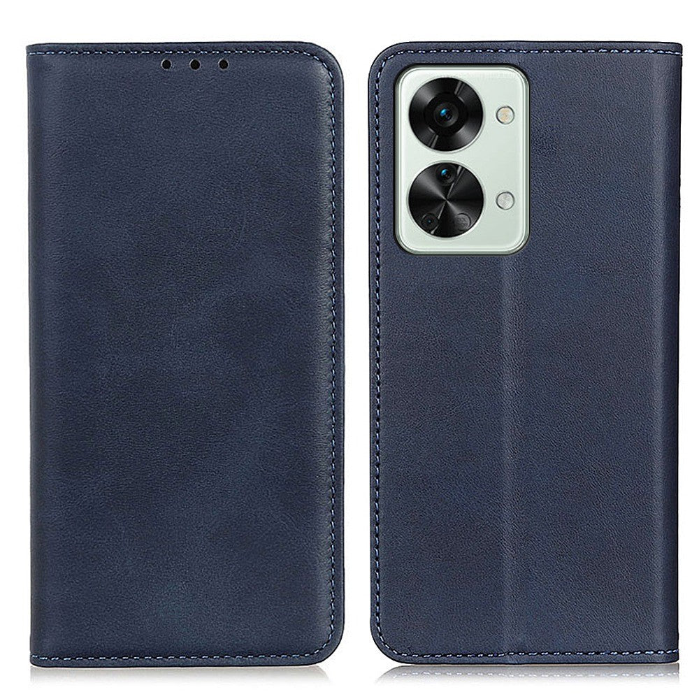 Wallet-style genuine leather flipcase for OnePlus Nord 2T - Blue