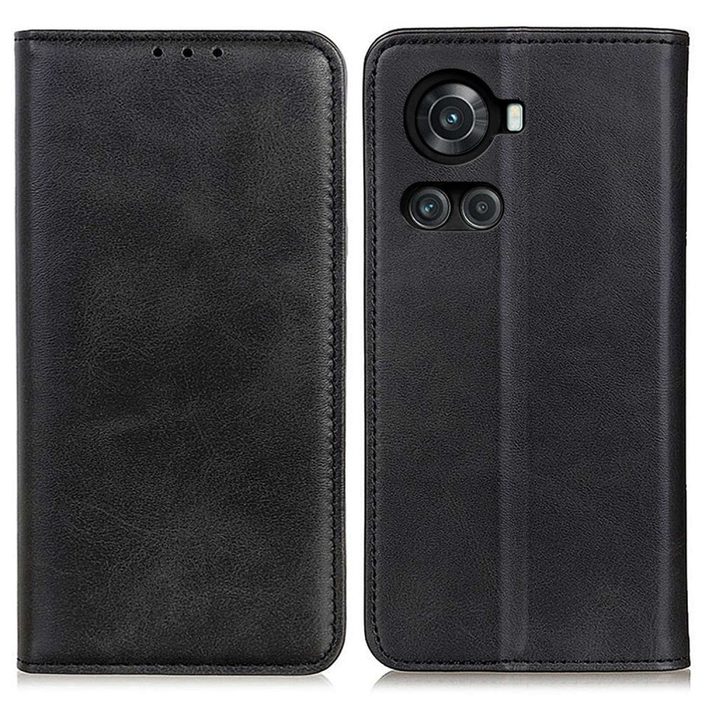 Wallet-style genuine leather flipcase for OnePlus 10R / Ace - Black