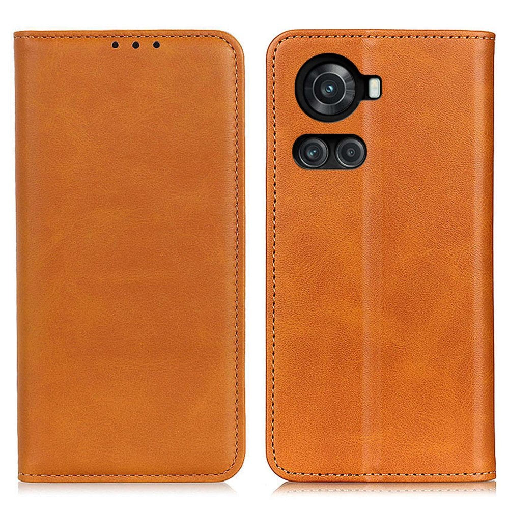 Wallet-style genuine leather flipcase for OnePlus 10R / Ace - Brown