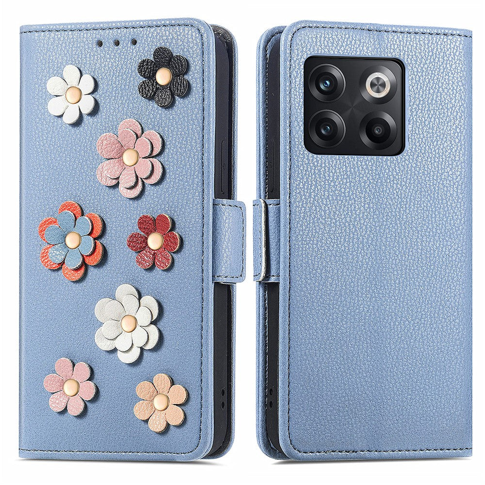 Smooth and thin premium PU leather case for OnePlus 10T / Ace Pro - Blue