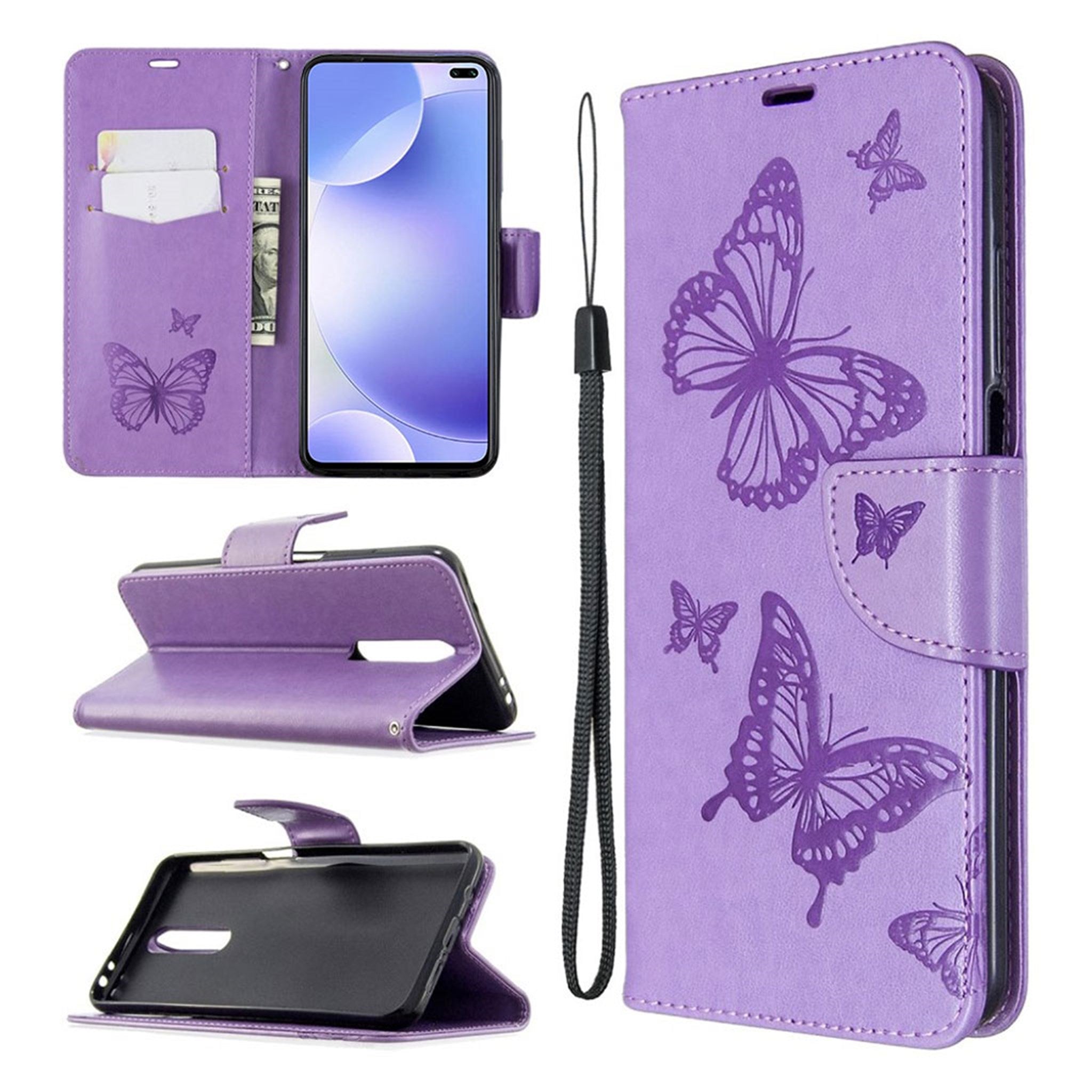 Butterfly Xiaomi Redmi K30 / Poco X2 flip case - Purple