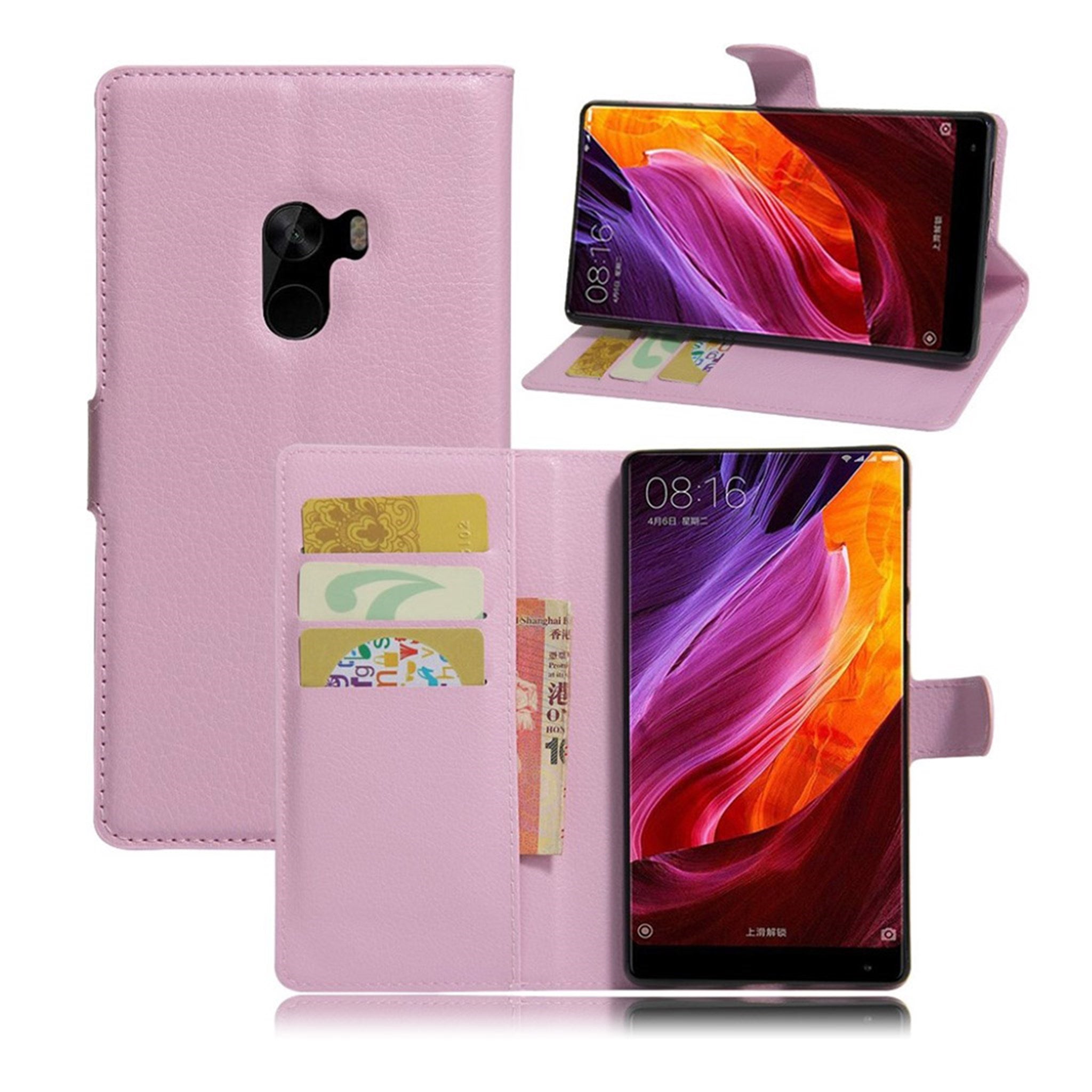 Xiaomi Mi Mix litchi texture PU leather flip case - Pink