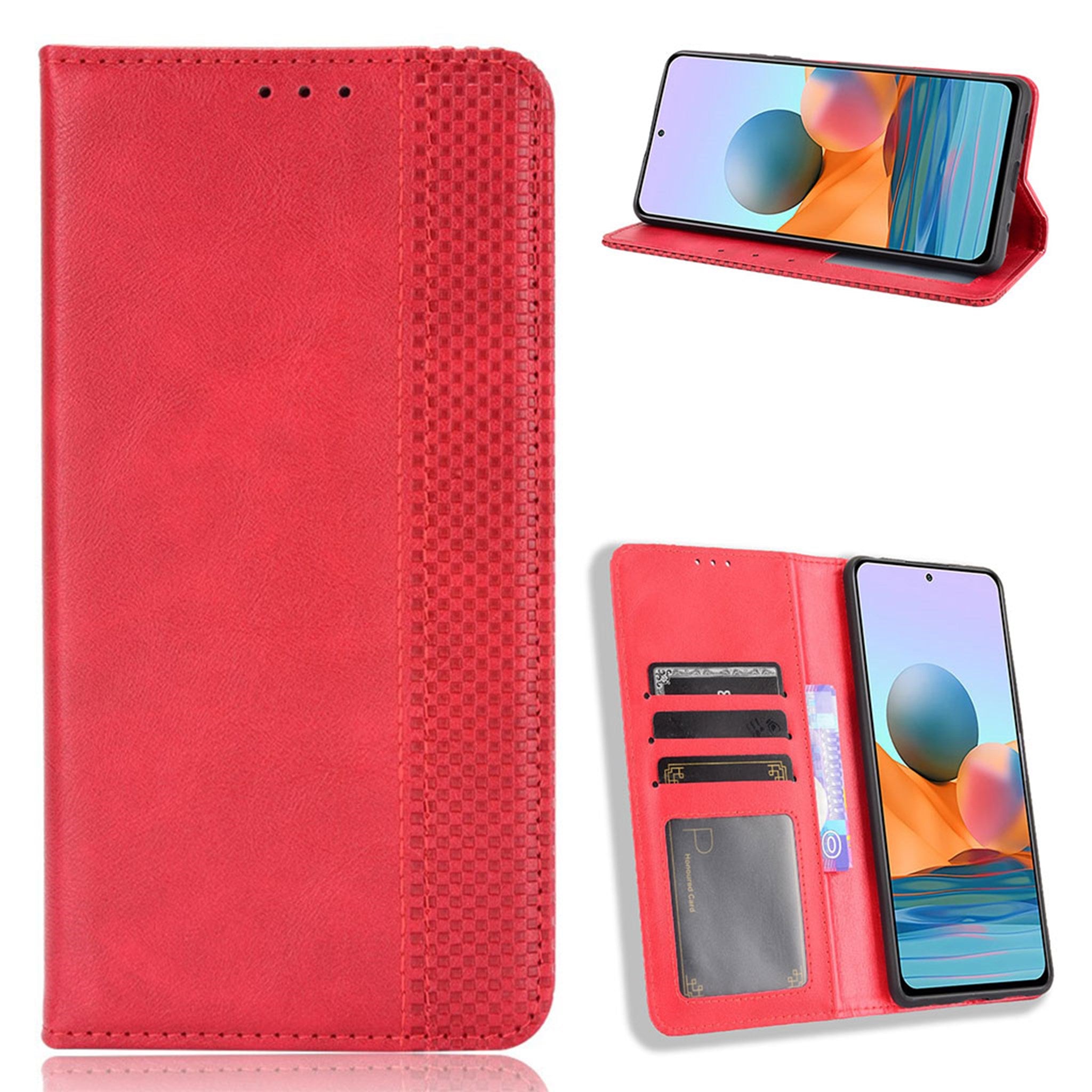 Bofink Vintage Xiaomi Redmi Note 10 Pro / Pro Max leather case - Red