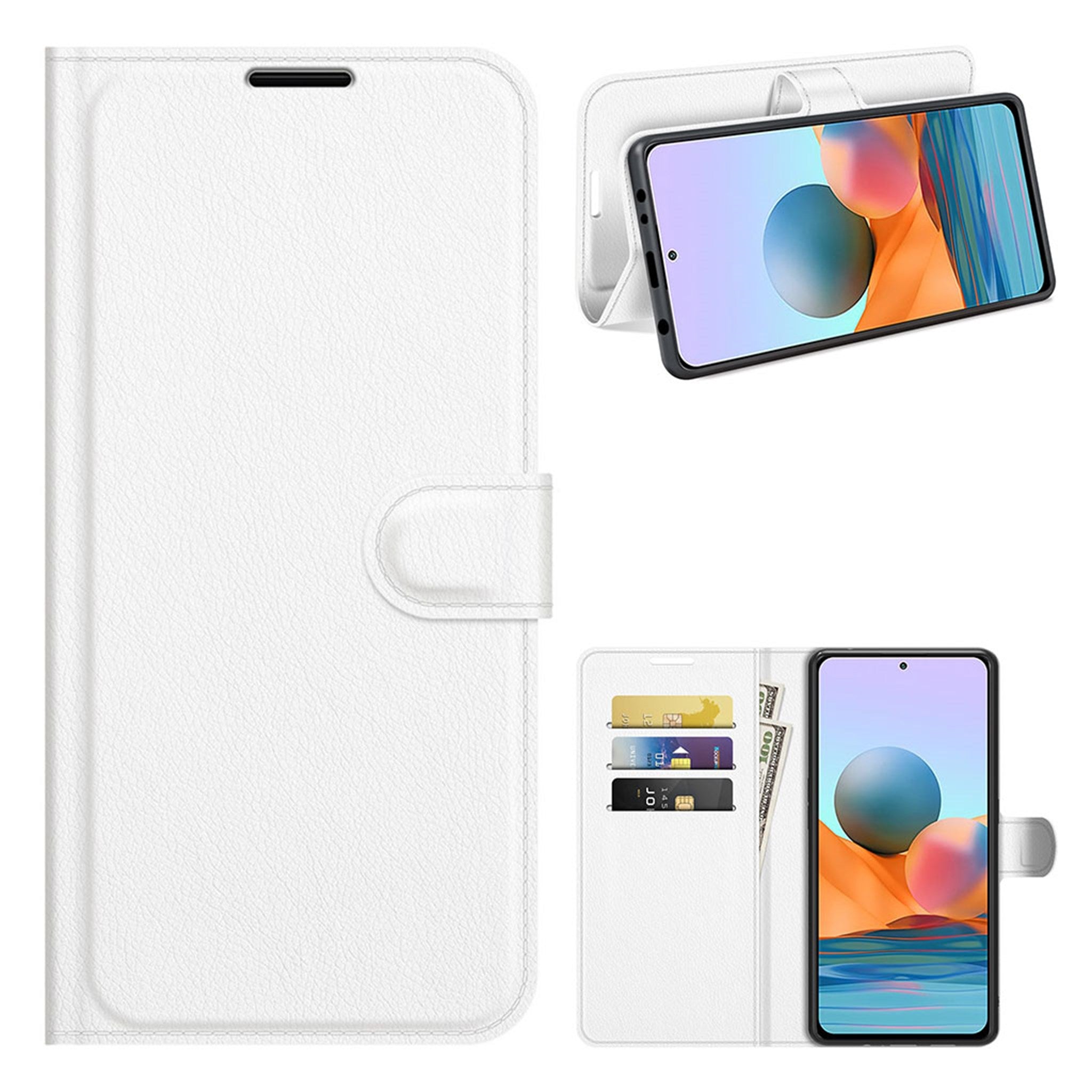 Classic Xiaomi Redmi Note 10 Pro flip case - White