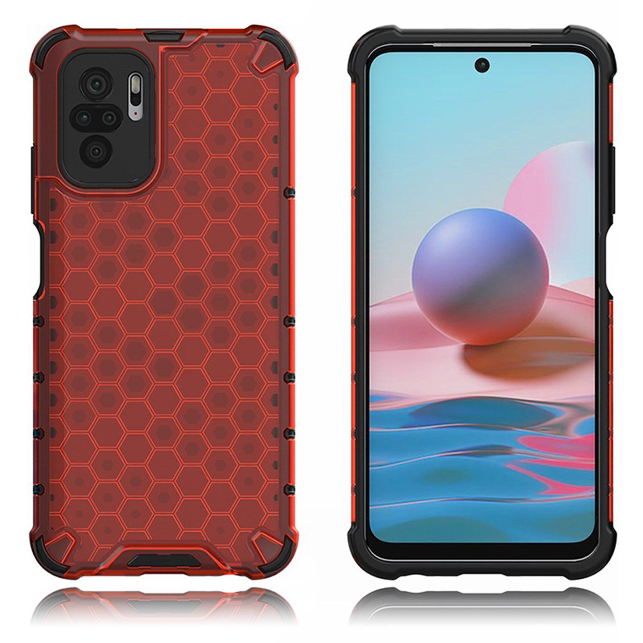 Bofink Honeycomb Xiaomi Redmi Note 10S case - Red