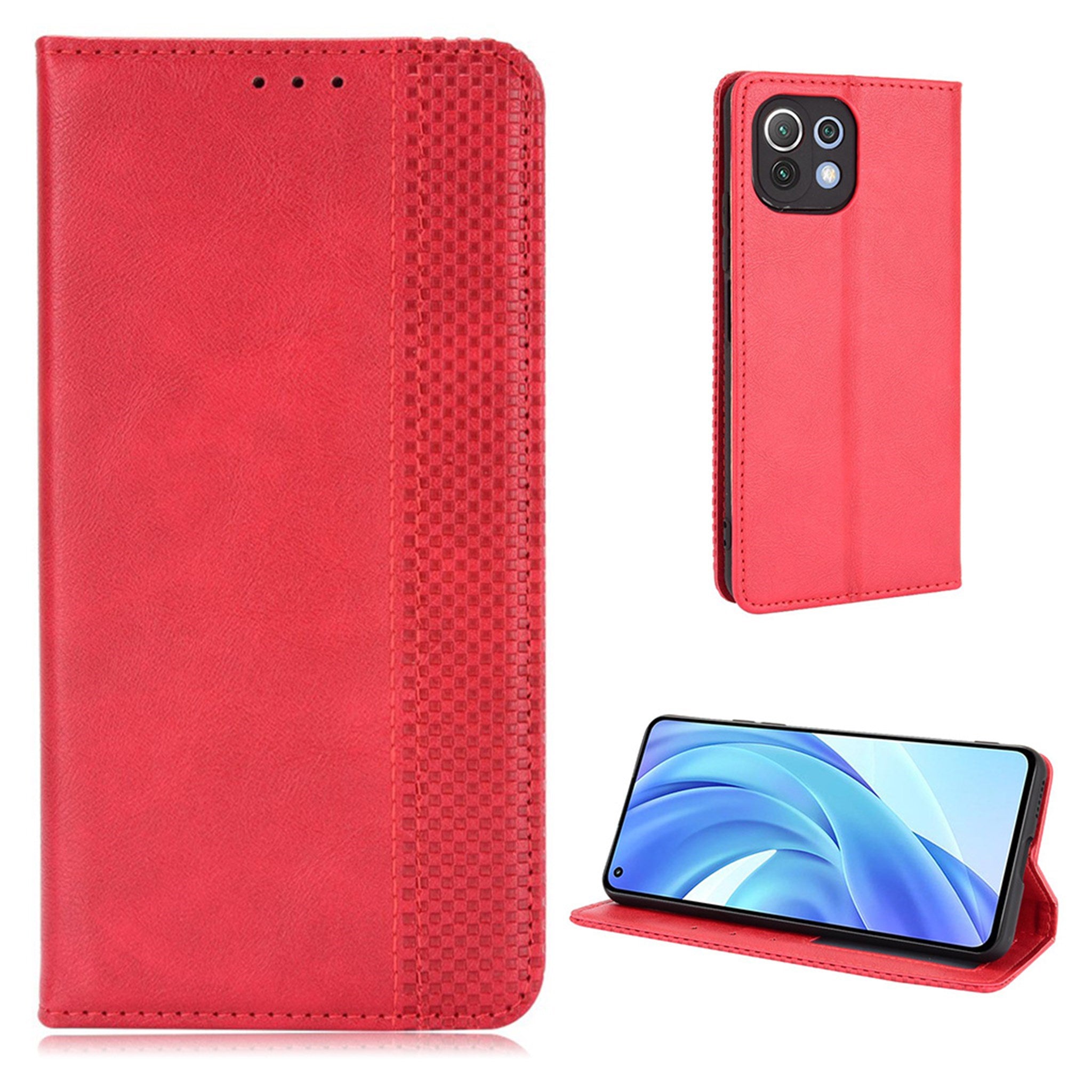 Bofink Vintage Xiaomi Mi 11 Lite 5G / 11 lite leather case - Red