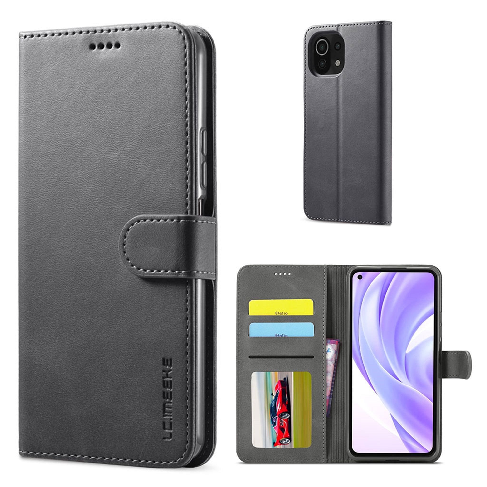 LC.IMEEKE Xiaomi Mi 11 Lite 5G / 11 Lite Flip Case - Black