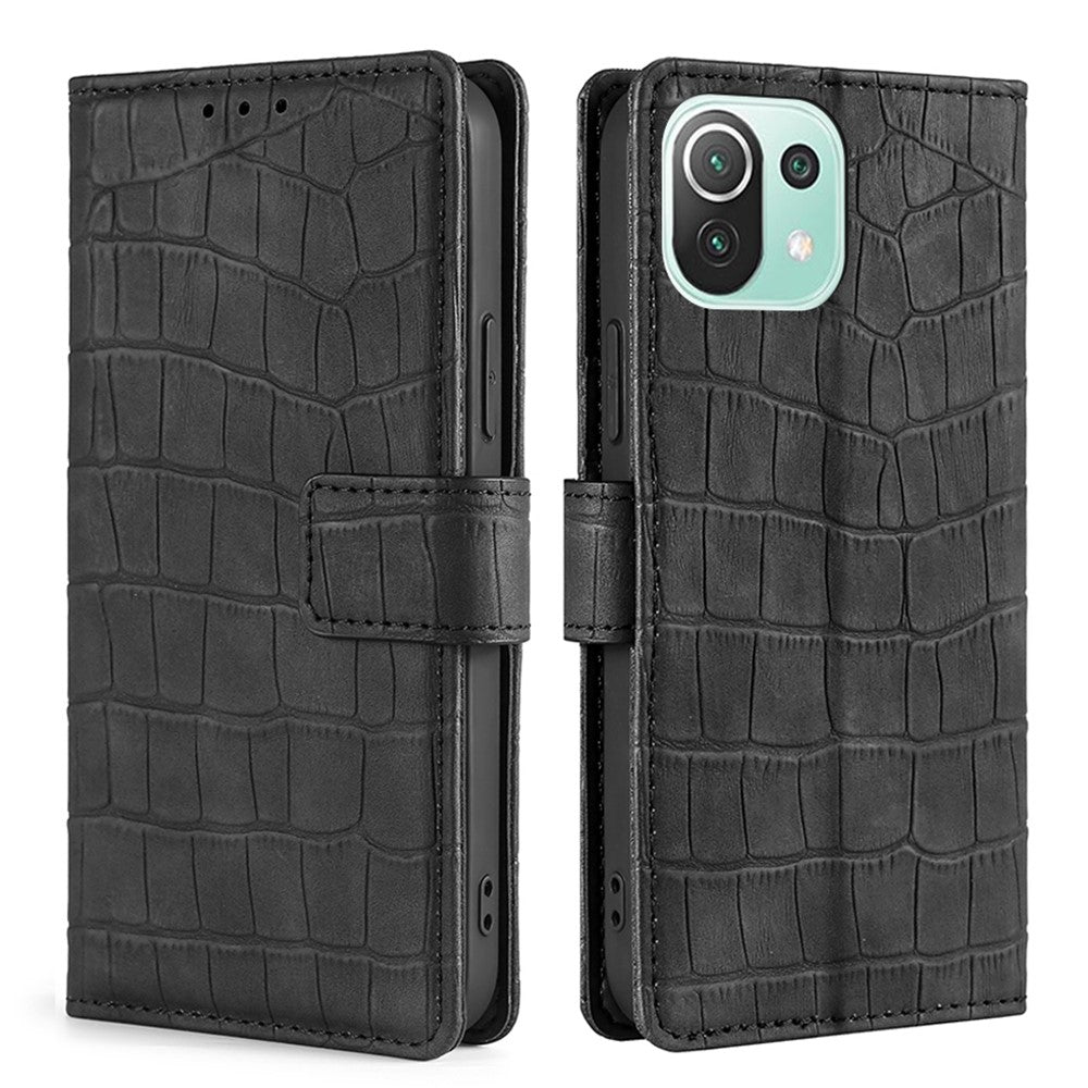 Crocodile textured leather case for Xiaomi Mi 11 Lite 5G / Mi 11 Lite - Black