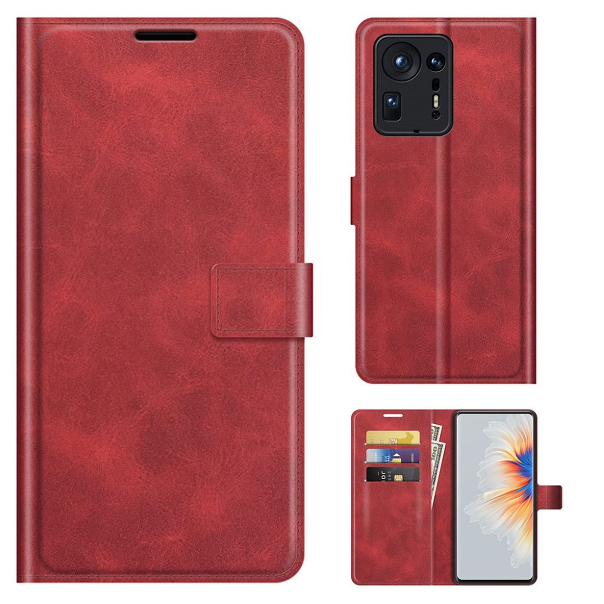 Wallet-style leather case for Xiaomi Mix 4 - Red