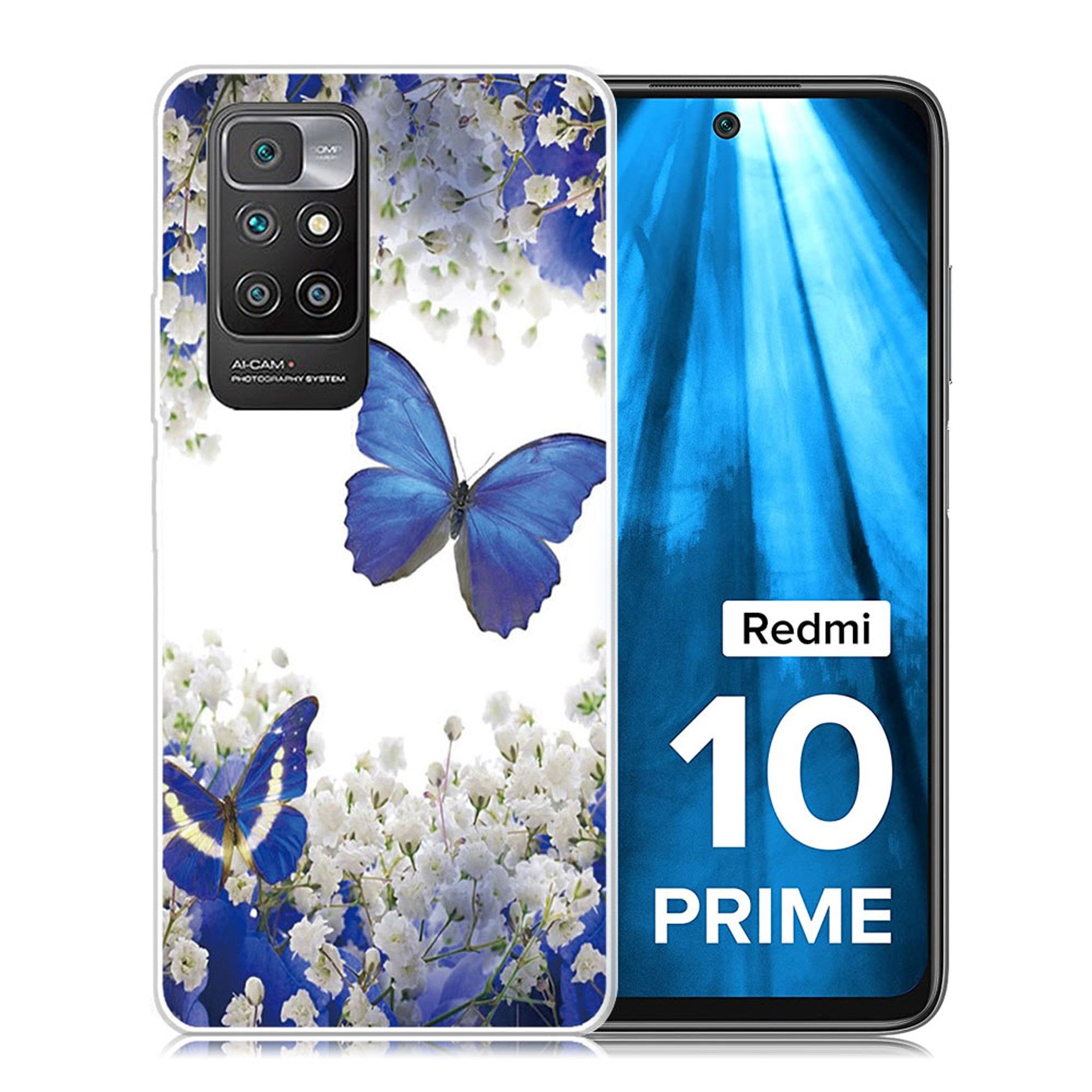 Marble Xiaomi Redmi 10 Prime / Redmi 10 case - Blue Butterfly