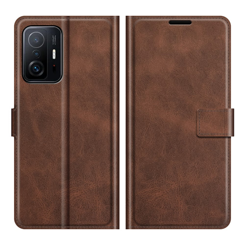 Wallet-style leather case for Xiaomi 11T / 11T Pro - Coffee