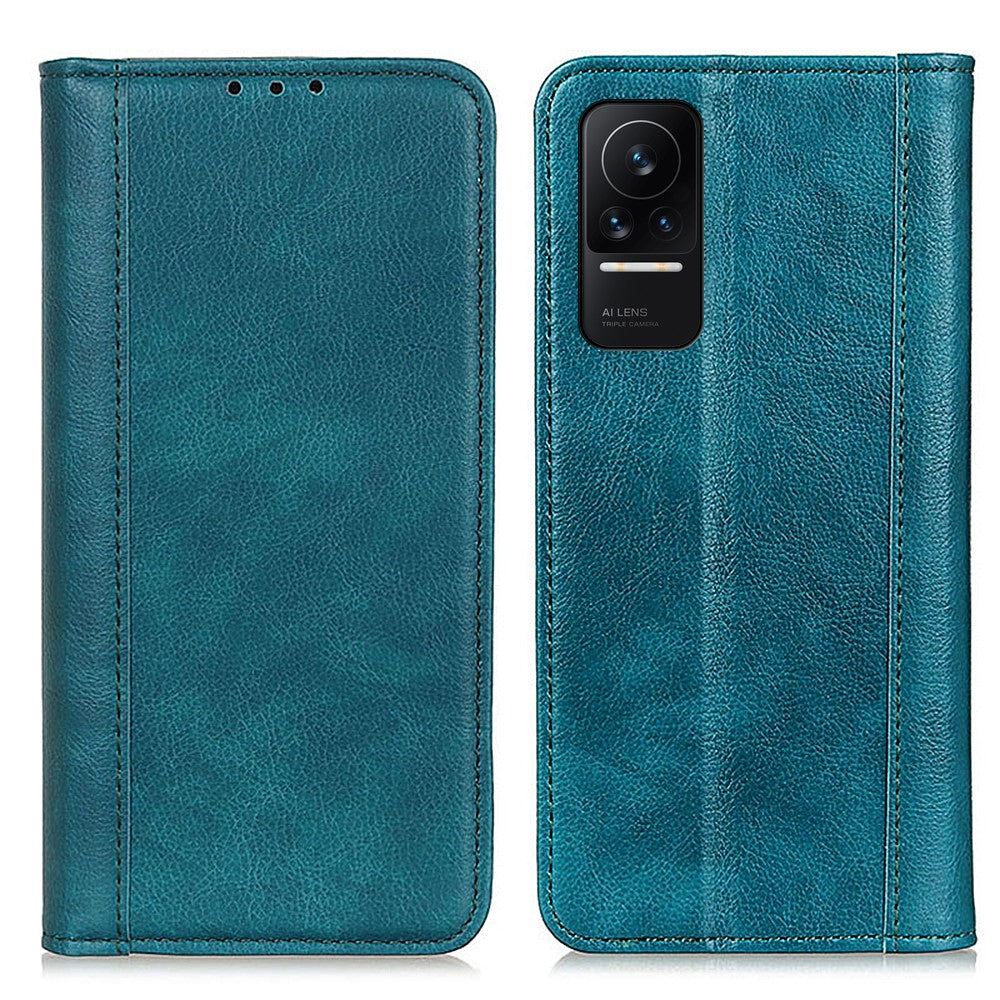 Genuine leather case with magnetic closure for Xiaomi Civi - Green