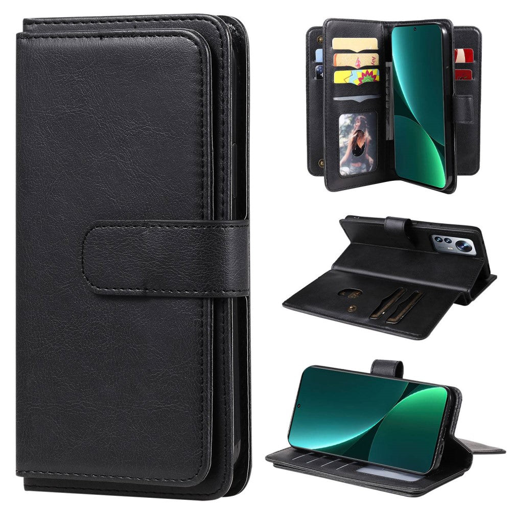 10-slot wallet case for Xiaomi 12 Pro - Black