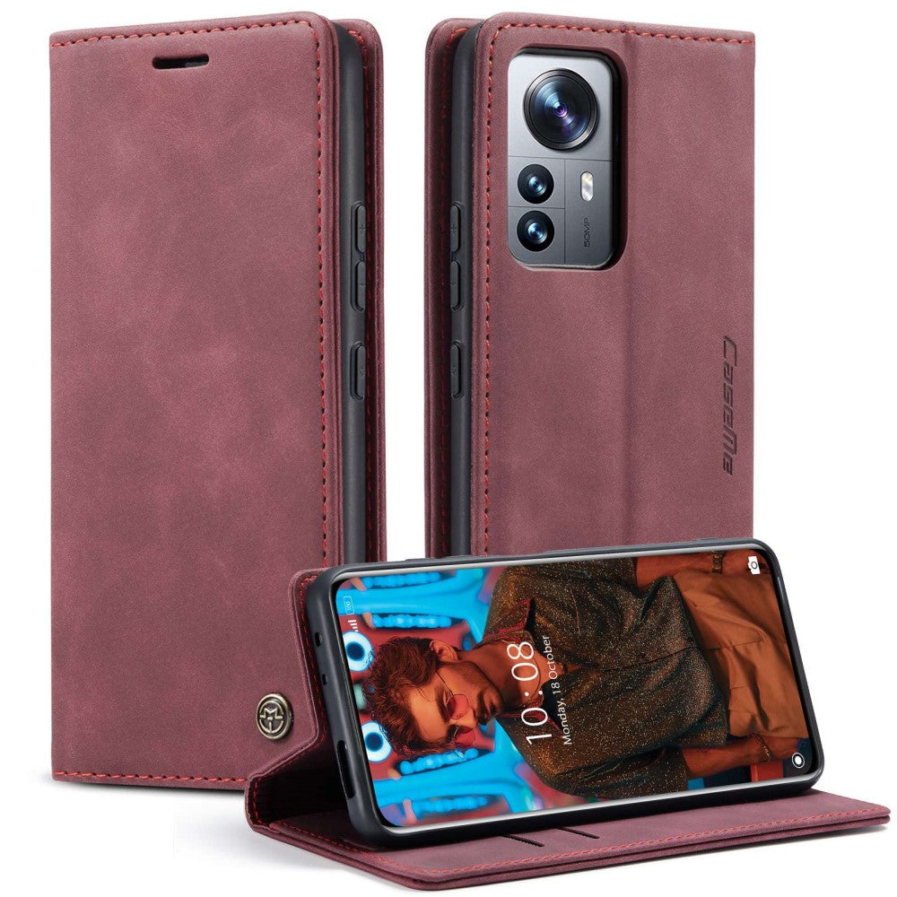 CaseMe Xiaomi 12 Pro Vintage Case - Wine Red