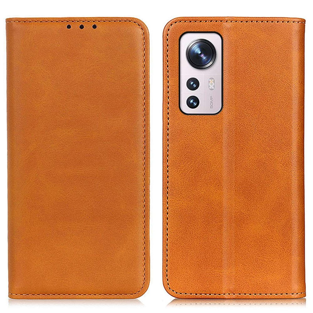 Wallet-style genuine leather flipcase for Xiaomi 12 Lite - Brown