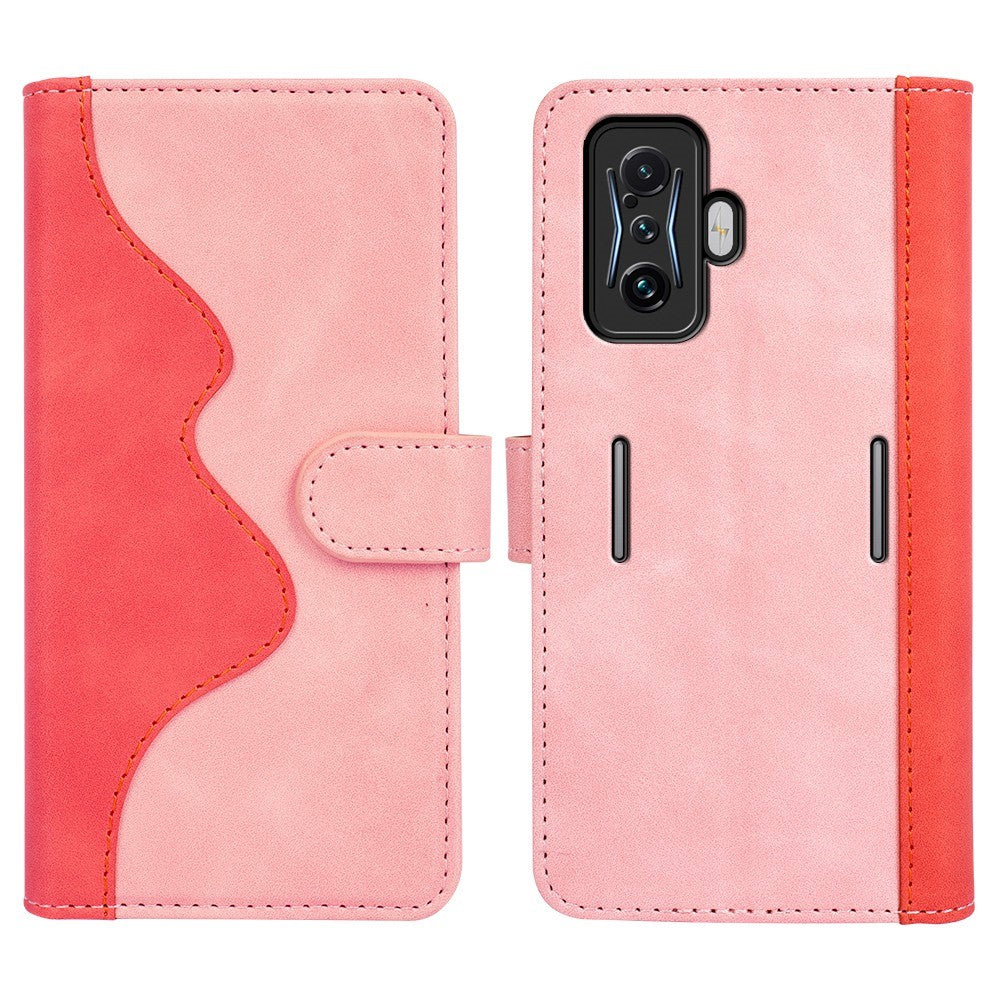 Two-color leather flip case for Xiaomi Poco F4 GT / Redmi K50 Gaming - Pink