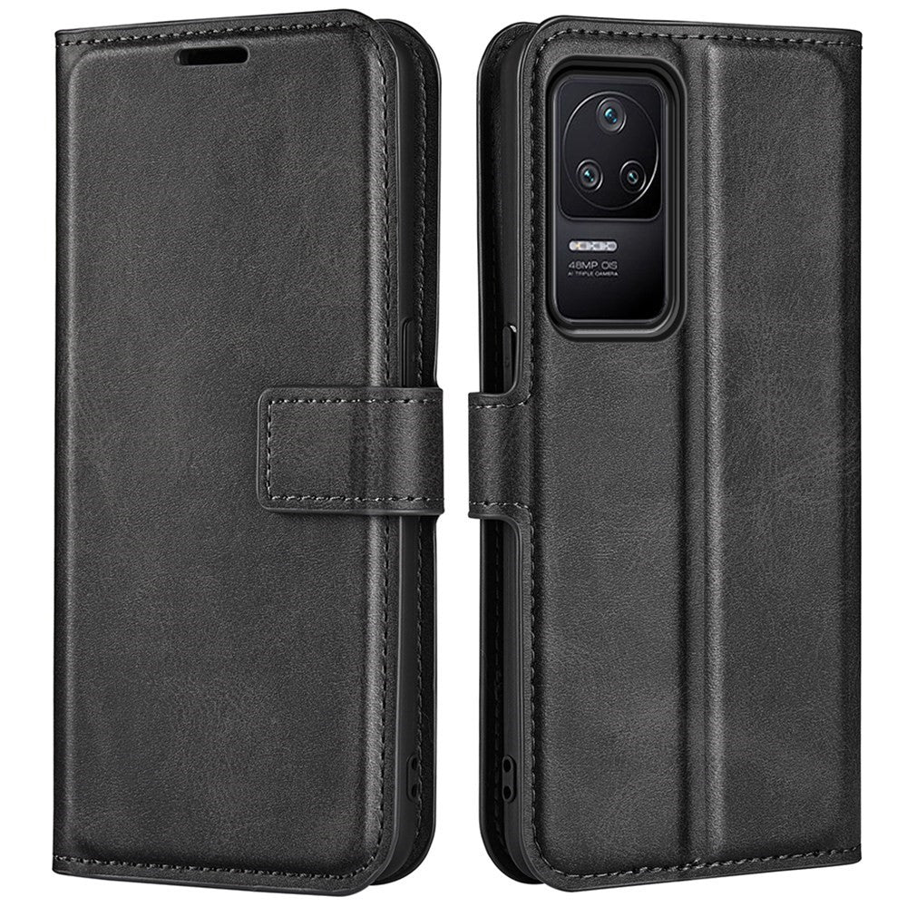 Wallet-style leather case for Xiaomi Poco F4 / Redmi K40S - Black