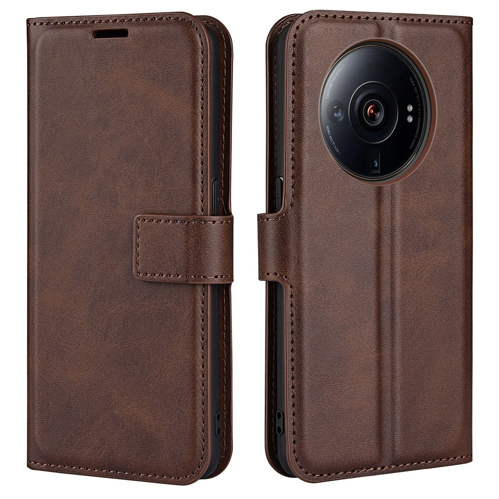 Wallet-style leather case for Xiaomi 12S Ultra - Brown