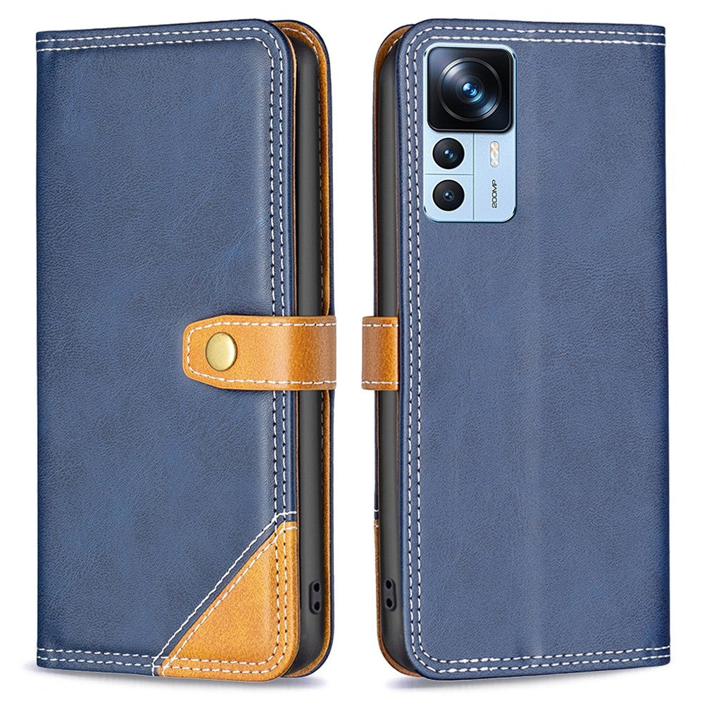 BINFEN two-color leather case for Xiaomi 12T / 12T / K50 Ultra - Blue