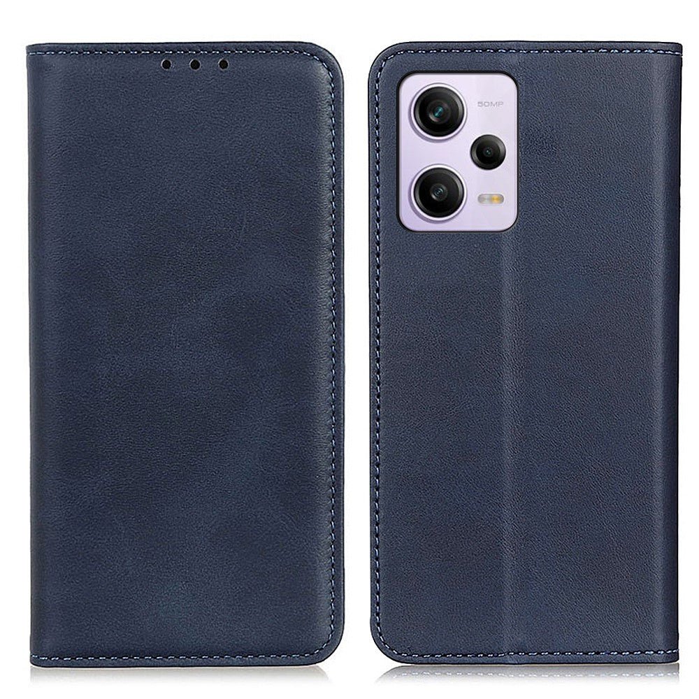 Wallet-style genuine leather flipcase for Xiaomi Redmi Note 12 Pro Plus - Blue