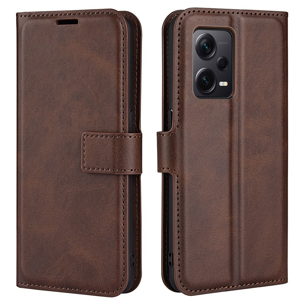 Wallet-style leather case for Xiaomi Redmi Note 12 Pro Plus - Brown