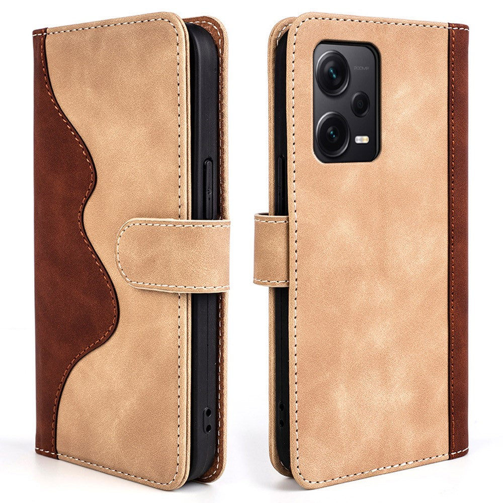 Two-color leather flip case for Xiaomi Redmi Note 12 Pro Plus - Yellow