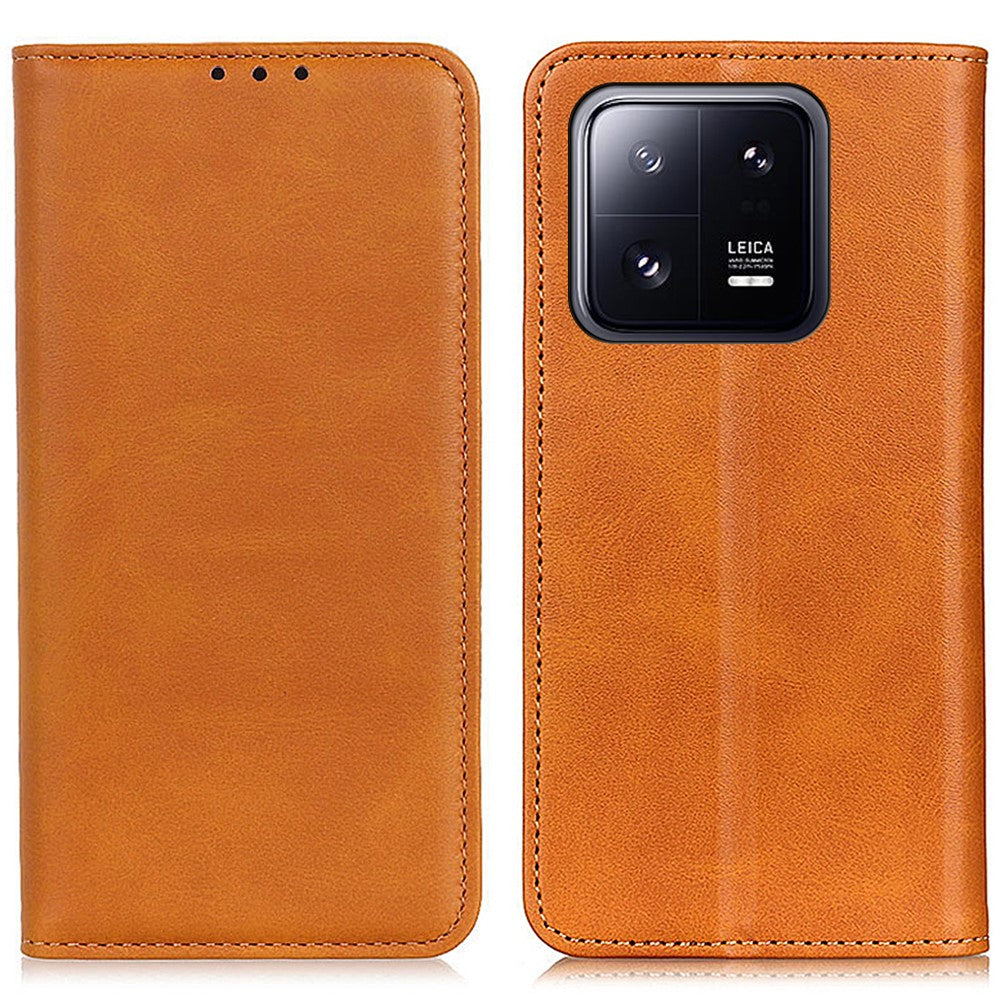 Wallet-style genuine leather flipcase for Xiaomi 13 Pro - Brown