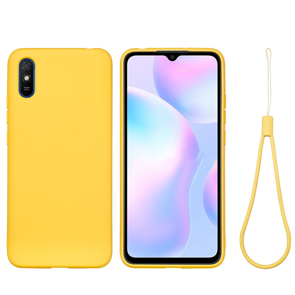 Matte liquid silicone cover for Xiaomi Redmi 9A - Yellow