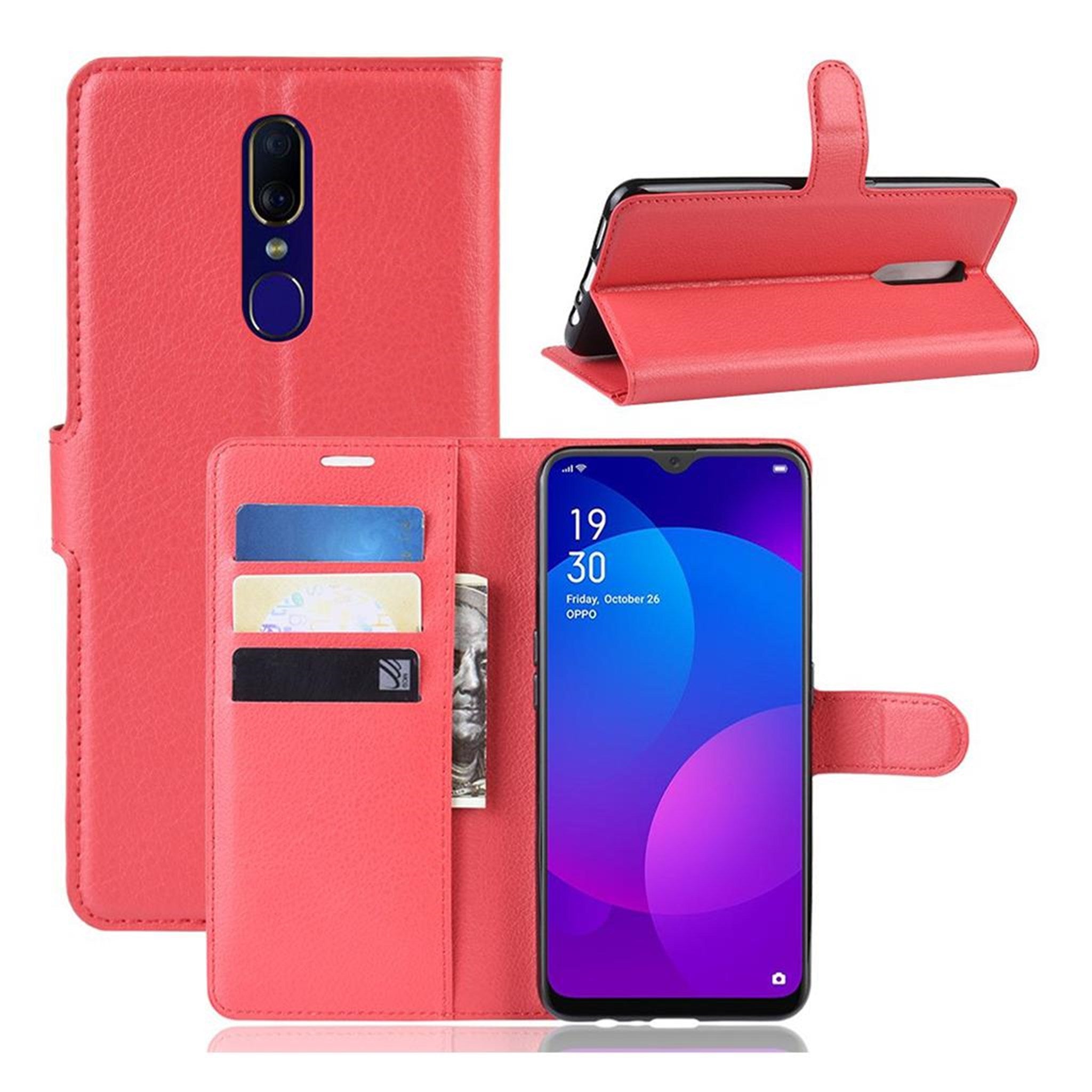 Simple Oppo F11 flip case - Red